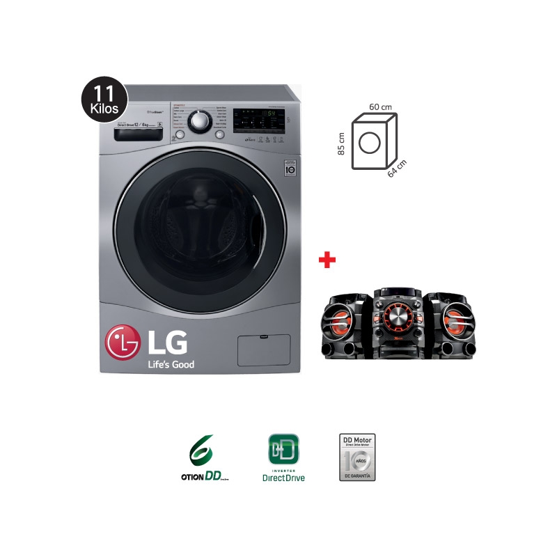 lg lavadora fwd1106psrd 11 kg minicomponente 230w rms cm 4360
