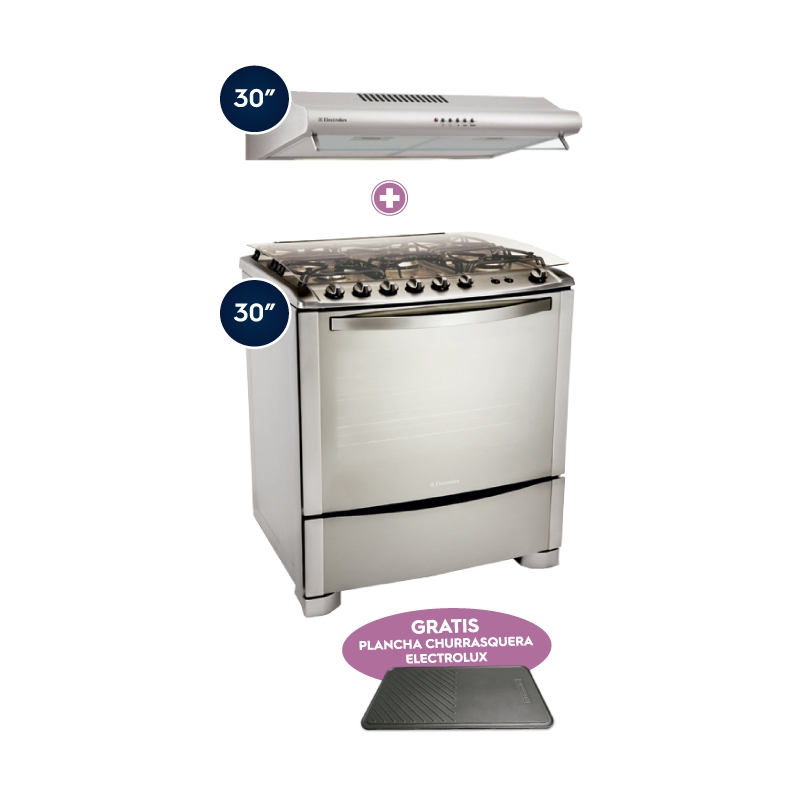 Electrolux Cocina A Gas 76stx + Campana Ejse302tbjs | Fiestas Patrias 2017  | Importaciones Hiraoka S.a.c.