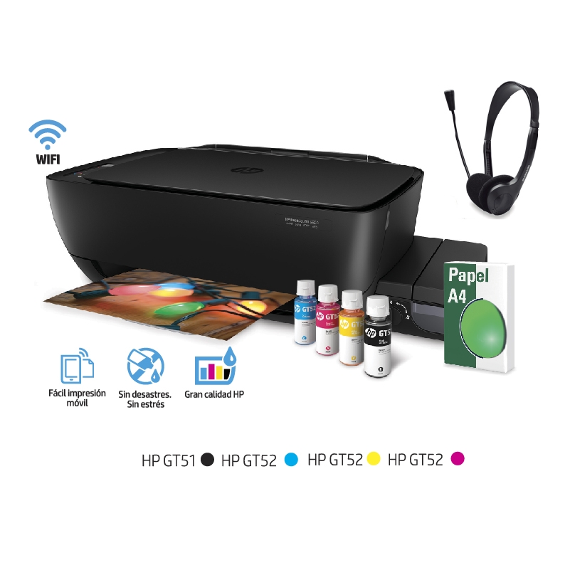 Hp Impresora Gt5820 All In One + Audífonos + Papel A4 X 100 | Navidad |  Importaciones Hiraoka S.a.c.